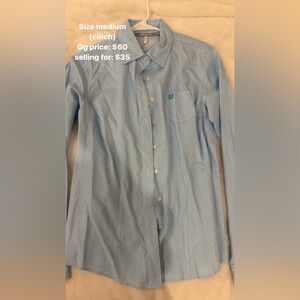 Women’s long sleeve button down shirt, size medium